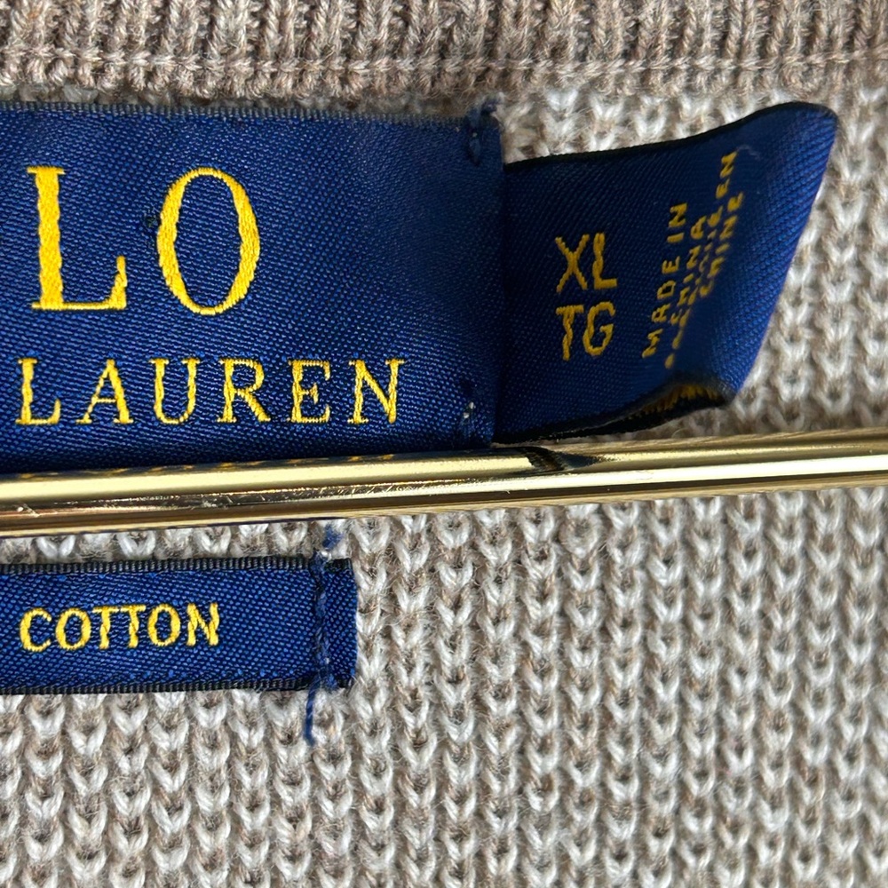 Polo Ralph Lauren Men's Beige Half-Zip Sweater - Picture 7 of 8